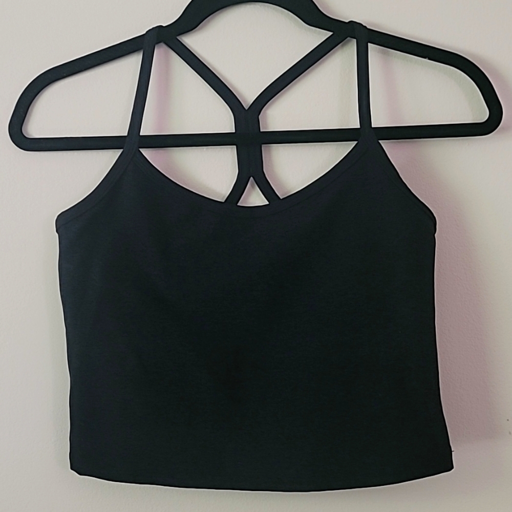 Beyond Yoga Spacedye Slim Racerback Cropped Tank with built in shelf bra